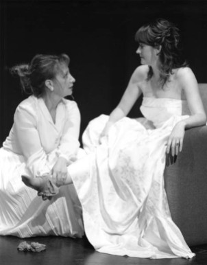 Michelle Daigle and Meghan Mesheau in “Even Cowgirls Get Hitched” 2004 One Act by Jennifer Roberge-Renaud (photo: Stephen Moss)