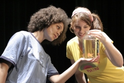 Chelsea Seale and Meaghan George in “The Shark Tumour Collection” 2006 One Act by Jill Connell (photo: Stephen Moss)